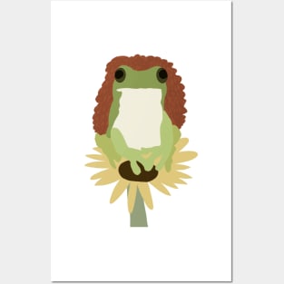 Frog on a flower Posters and Art